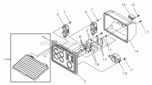 Control_Panel Diagram and Parts List for 1799-0  Briggs and Stratton Generator